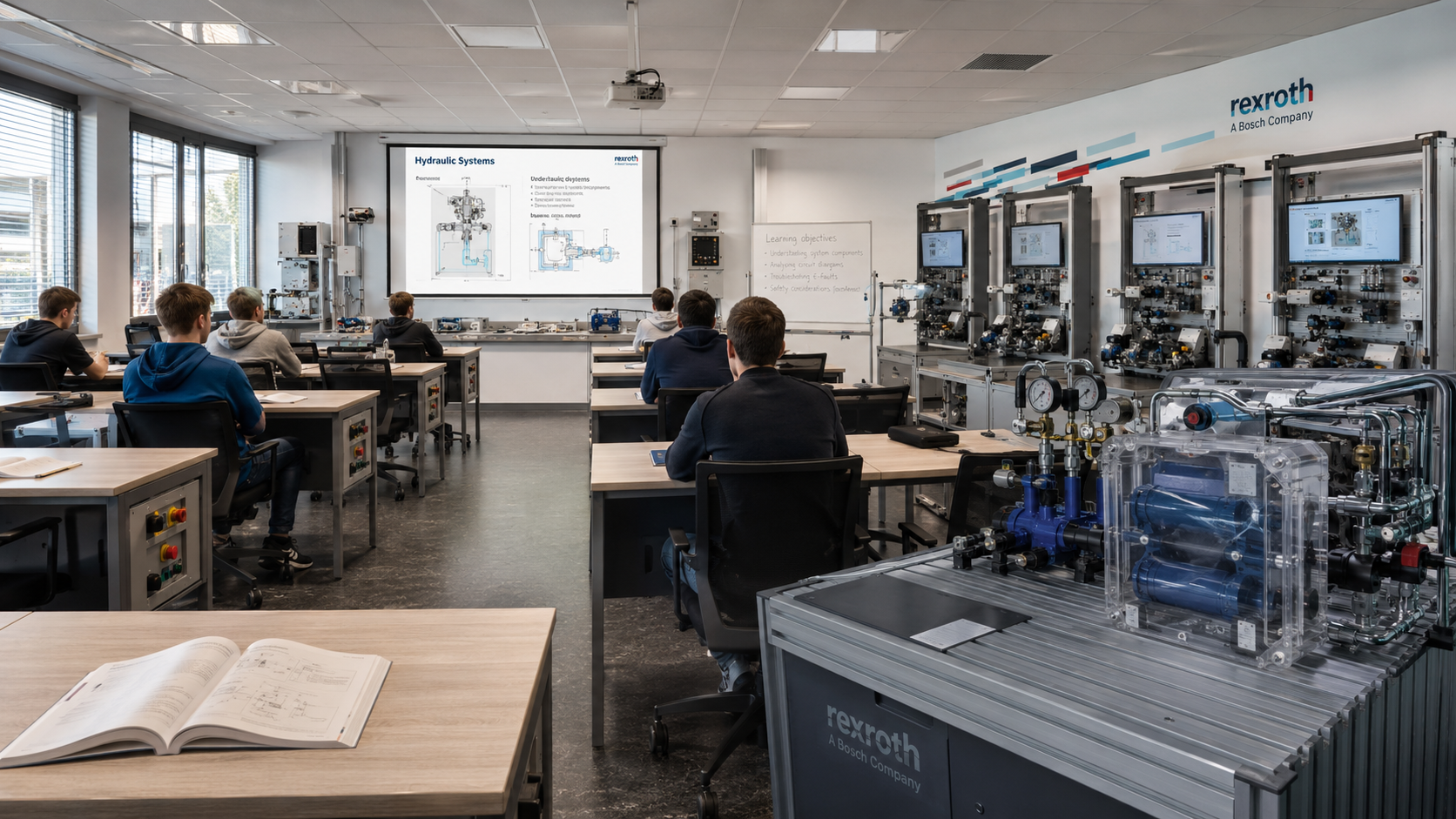 Clinicians in a hands-on training center